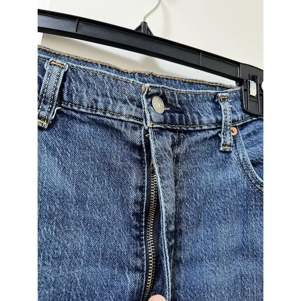 Levi’s Mens 502 Tapered Leg Cotton Blend Jeans Size 38x30 Blue Zip Fly Dadcore‎